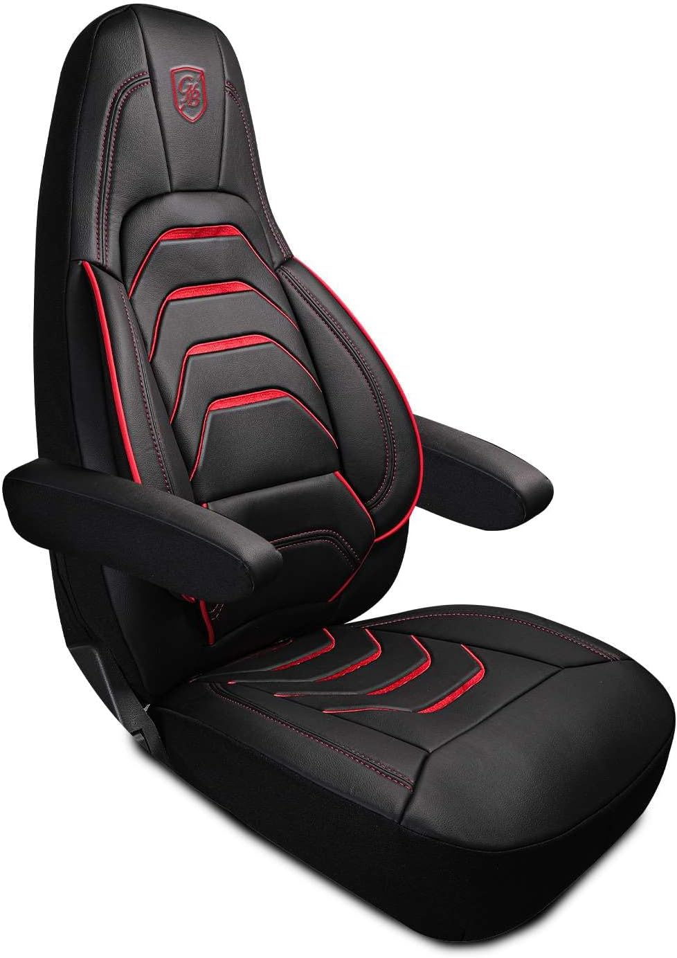 Custom Fit Truck Seat Cover for Volvo VNL 300 400 740 760 860 & VNR 300 400 640 660 (2019-2025), Vinyl Fabric, Includes Armrest Covers and Assebly Tool
