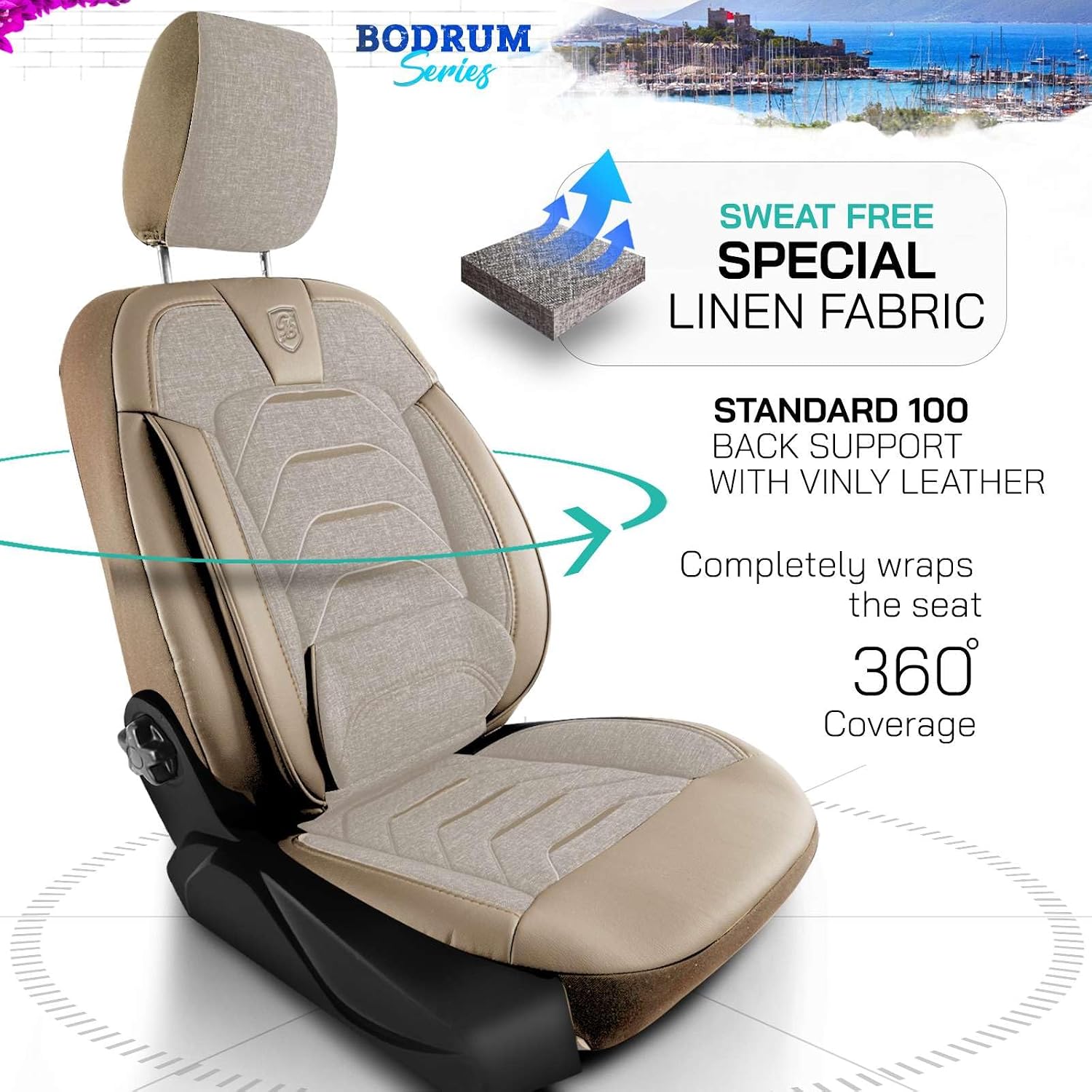 Premium Car Seat Covers Front Seat, Linen Car Seat Cover for SUV, Cars, Most Pickups, Car Seat Protector, Car Seat Covers Front Seats