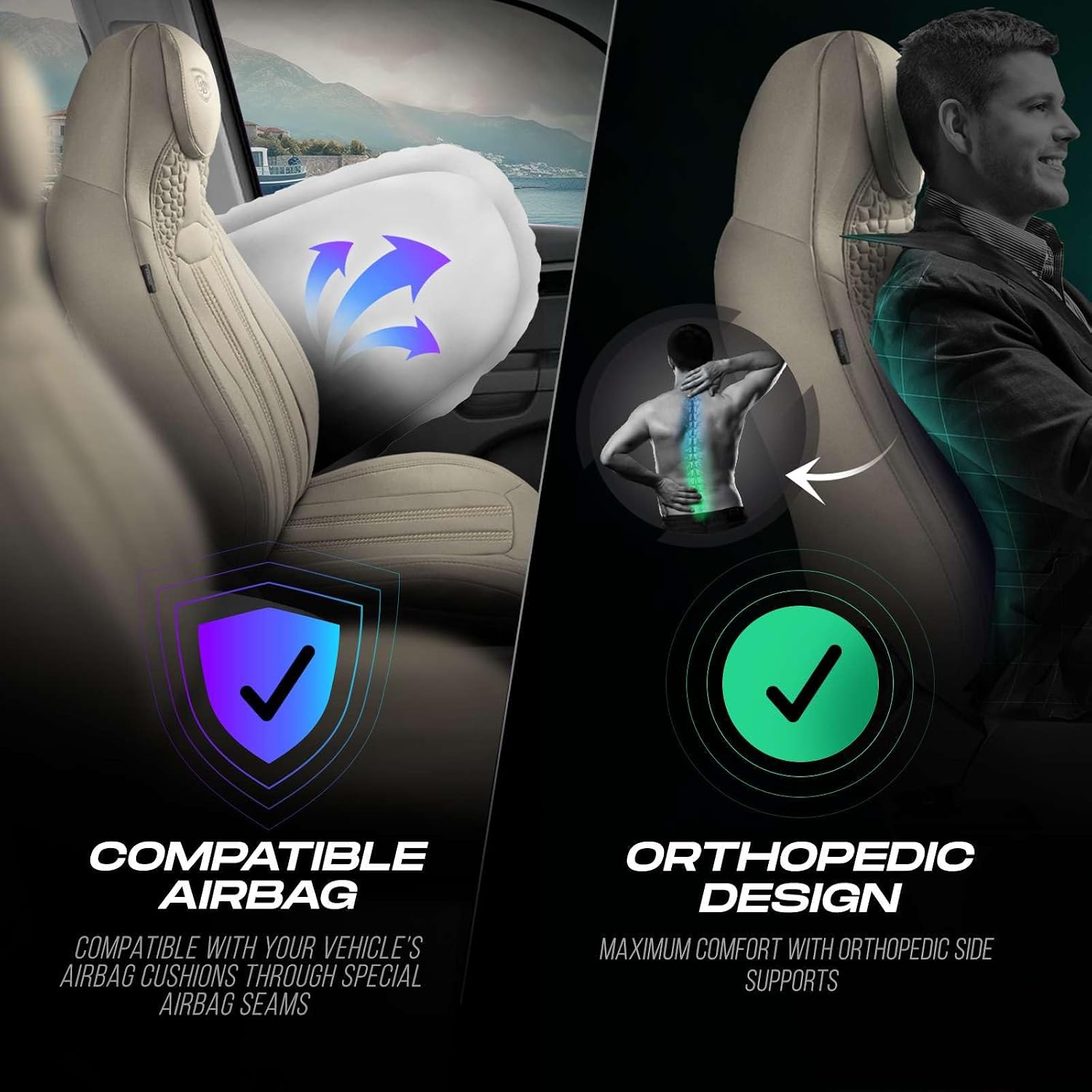 Premium Car Seat Covers Front Seat, Jarse Car Seat Cover for SUV, Cars, Most Pickups, Car Seat Protector, Car Seat Covers Front Seats