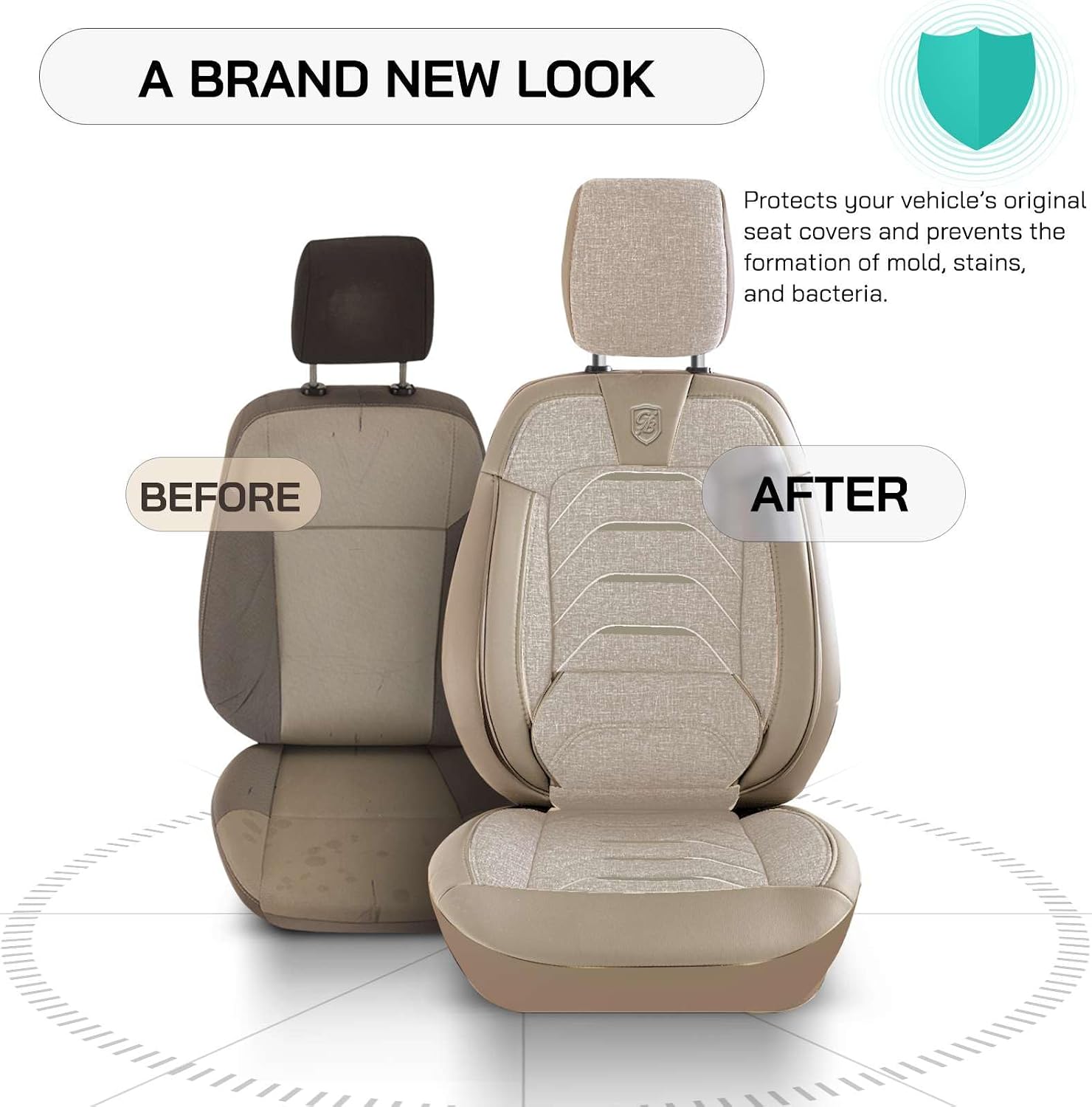 Premium Car Seat Covers Front Seat, Linen Car Seat Cover for SUV, Cars, Most Pickups, Car Seat Protector, Car Seat Covers Front Seats