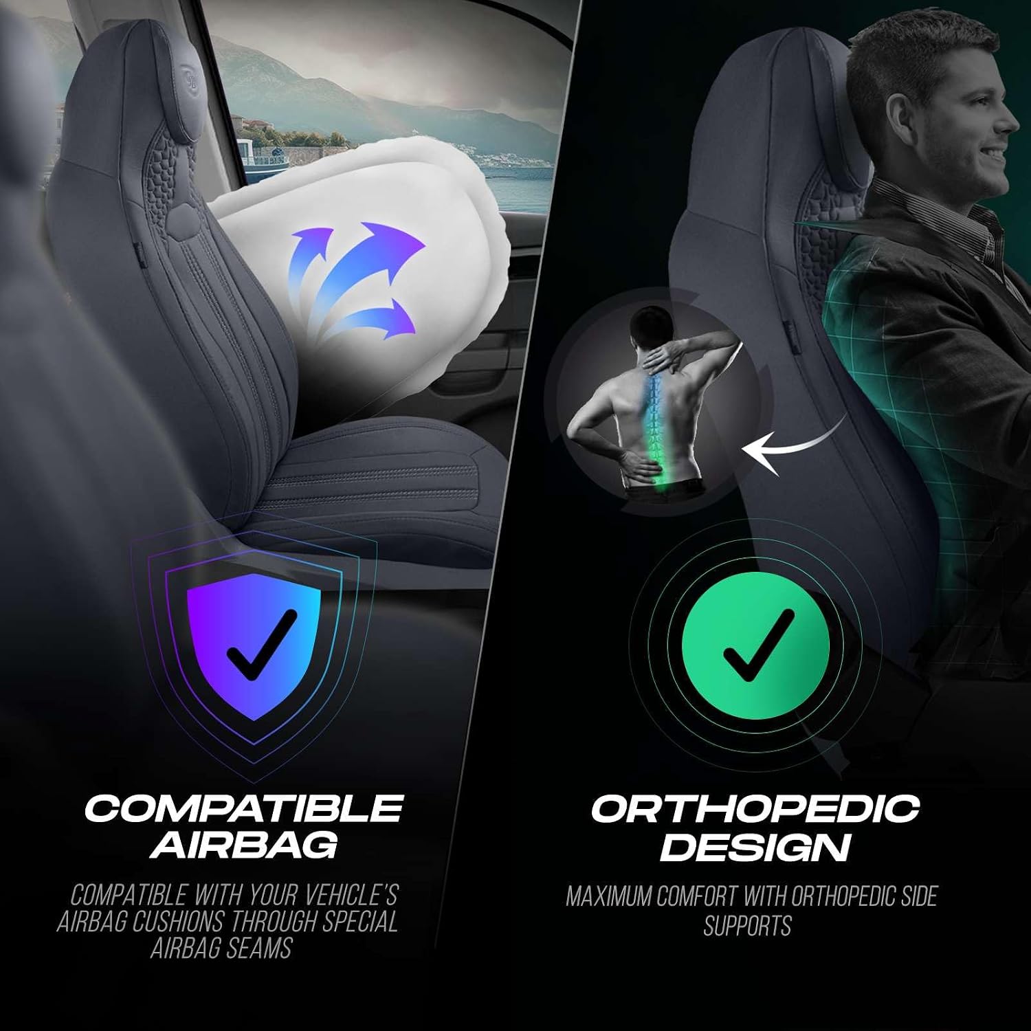 Premium Car Seat Covers Front Seat, Jarse Car Seat Cover for SUV, Cars, Most Pickups, Car Seat Protector, Car Seat Covers Front Seats