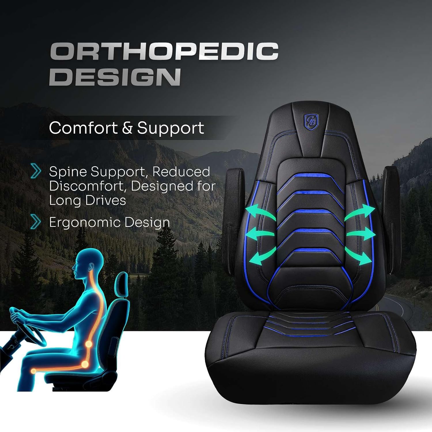 Custom Fit Truck Seat Cover for Cascadia 33”, Premium Vinyl Fabric, Includes Armrest Covers and Assebly Tool