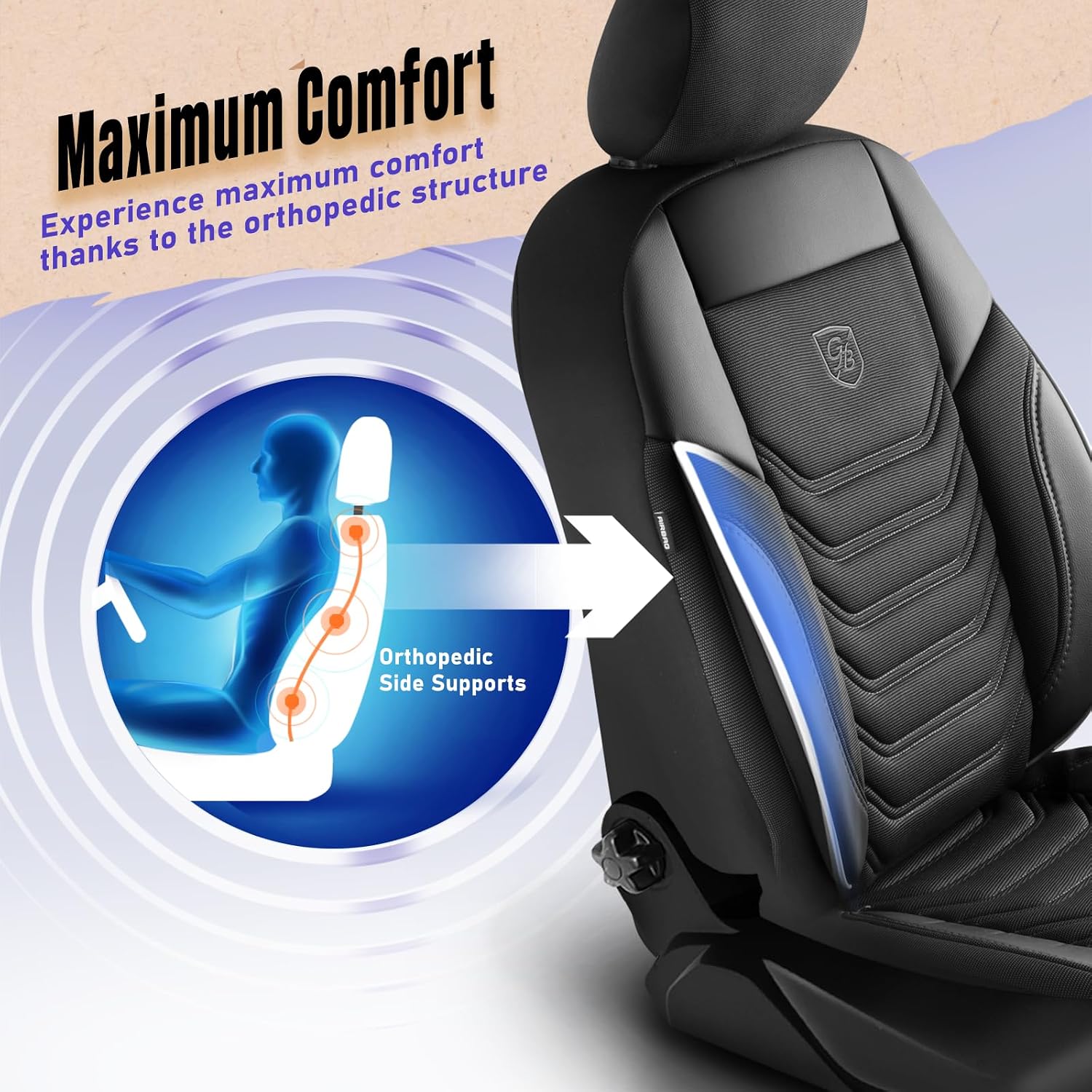Premium Car Seat Covers for Ford Explorer 2001-2026, Piqué Fabric Car Seat Cover for SUV, Cars, Most Pickups, Car Seat Covers Front Seats