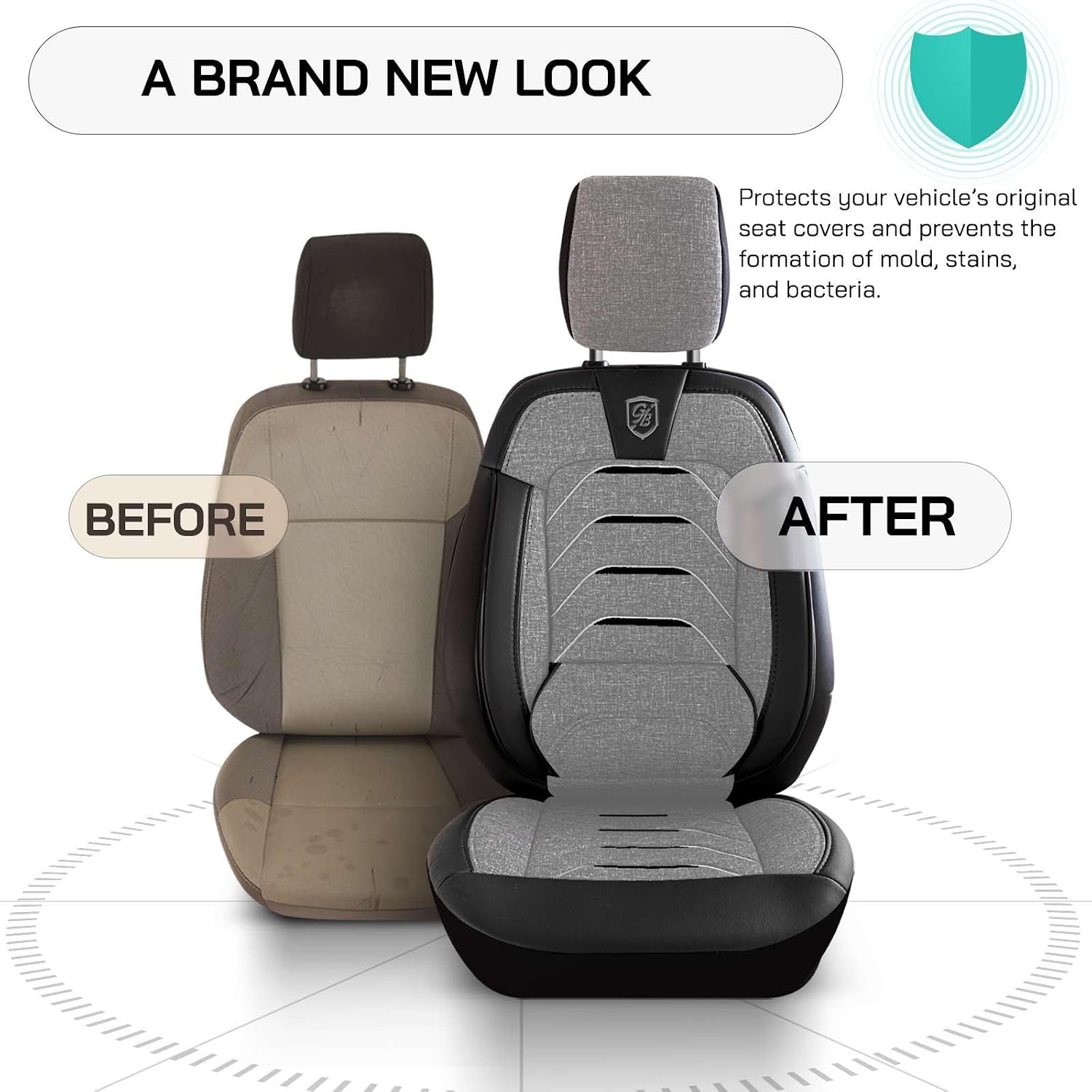 Premium Car Seat Covers Front Seat, Linen Car Seat Cover for SUV, Cars, Most Pickups, Car Seat Protector, Car Seat Covers Front Seats