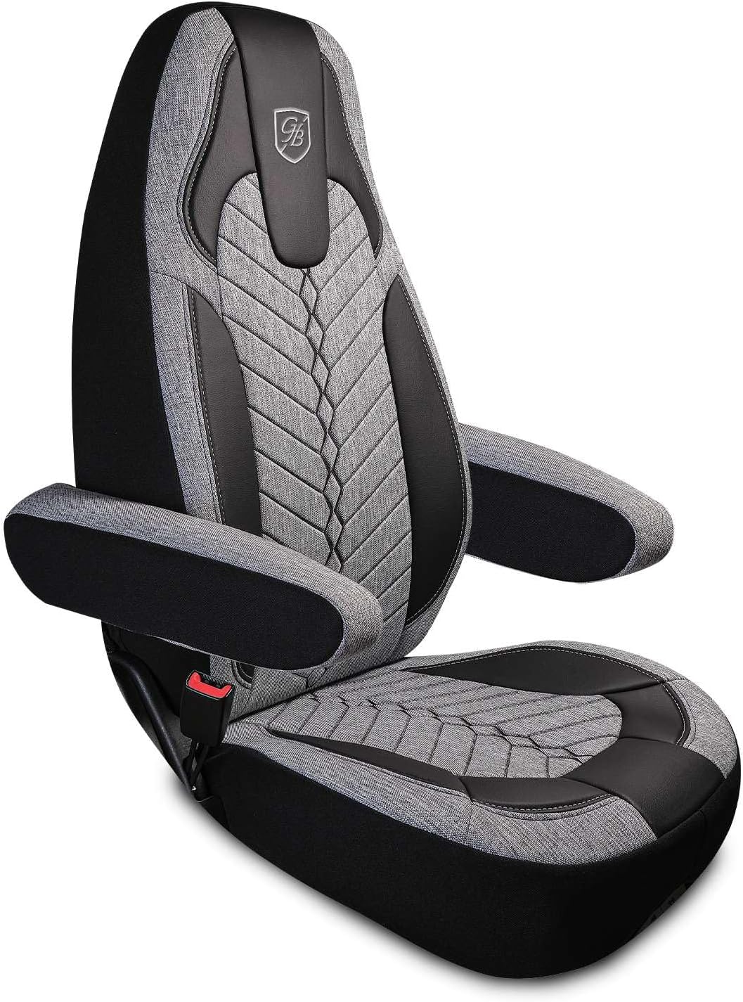 Custom Fit Truck Seat Cover for Peterbilt 579, 567, Linen Fabric, Includes Armrest Covers and Assebly Tool