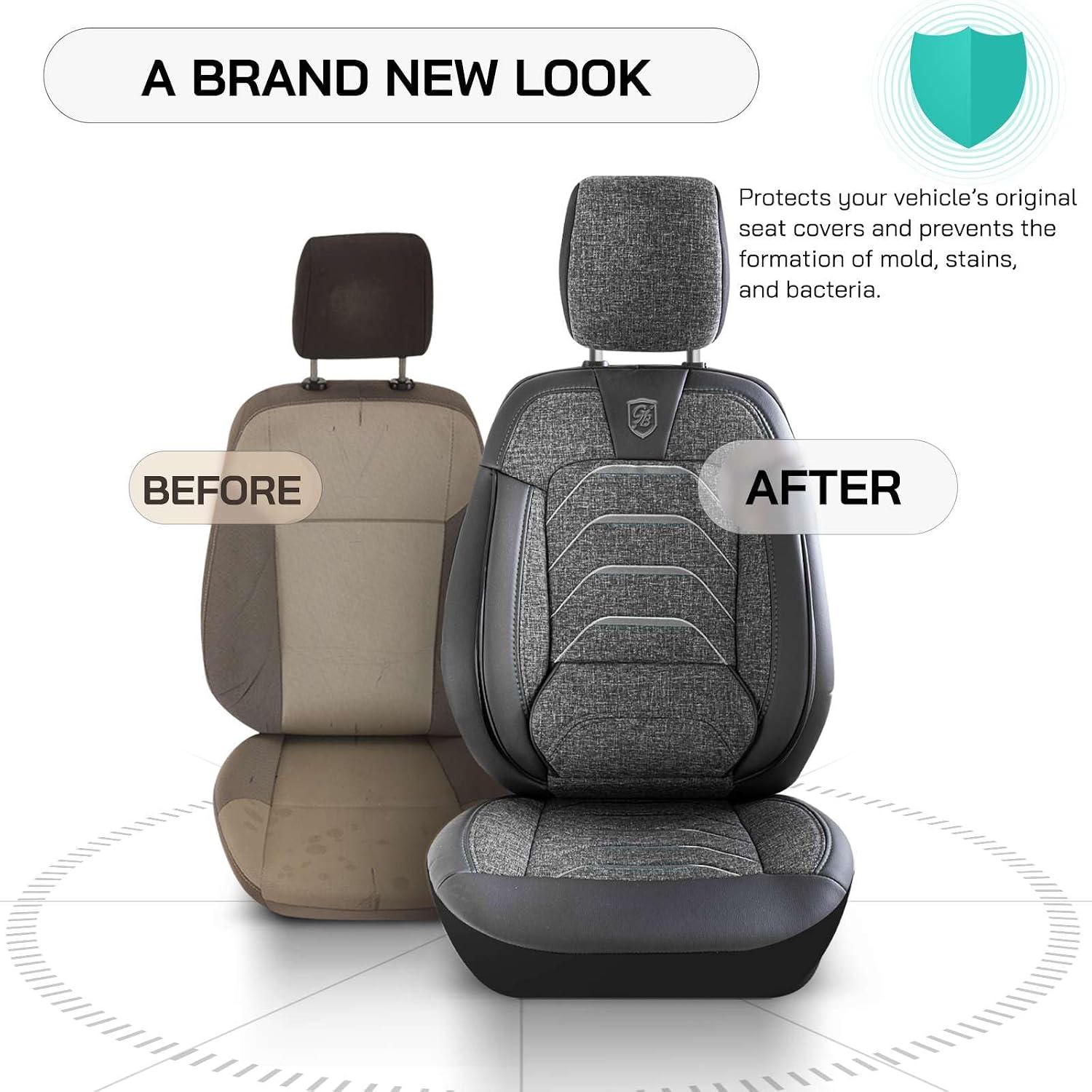 Premium Car Seat Covers Front Seat, Linen Car Seat Cover for SUV, Cars, Most Pickups, Car Seat Protector, Car Seat Covers Front Seats