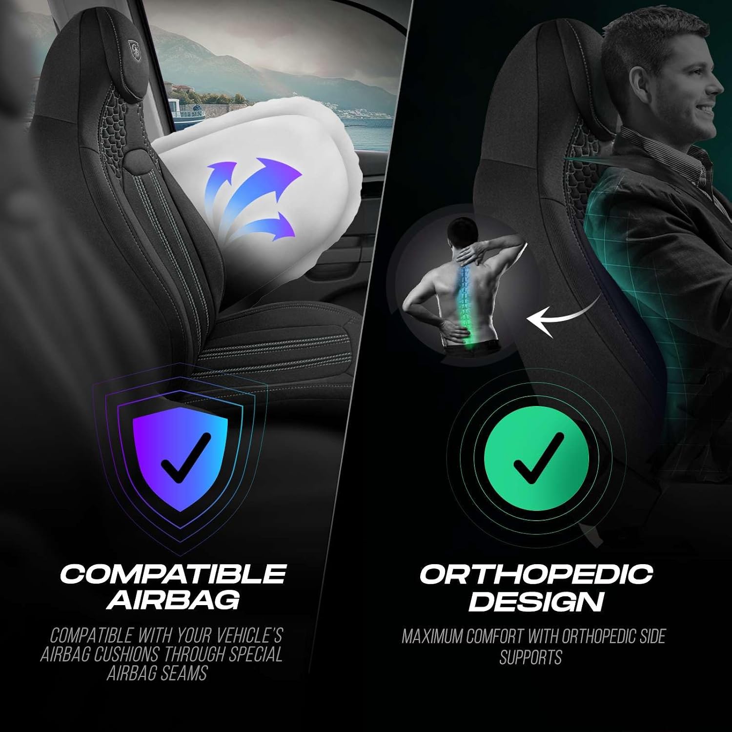Premium Car Seat Covers Front Seat, Jarse Car Seat Cover for SUV, Cars, Most Pickups, Car Seat Protector, Car Seat Covers Front Seats