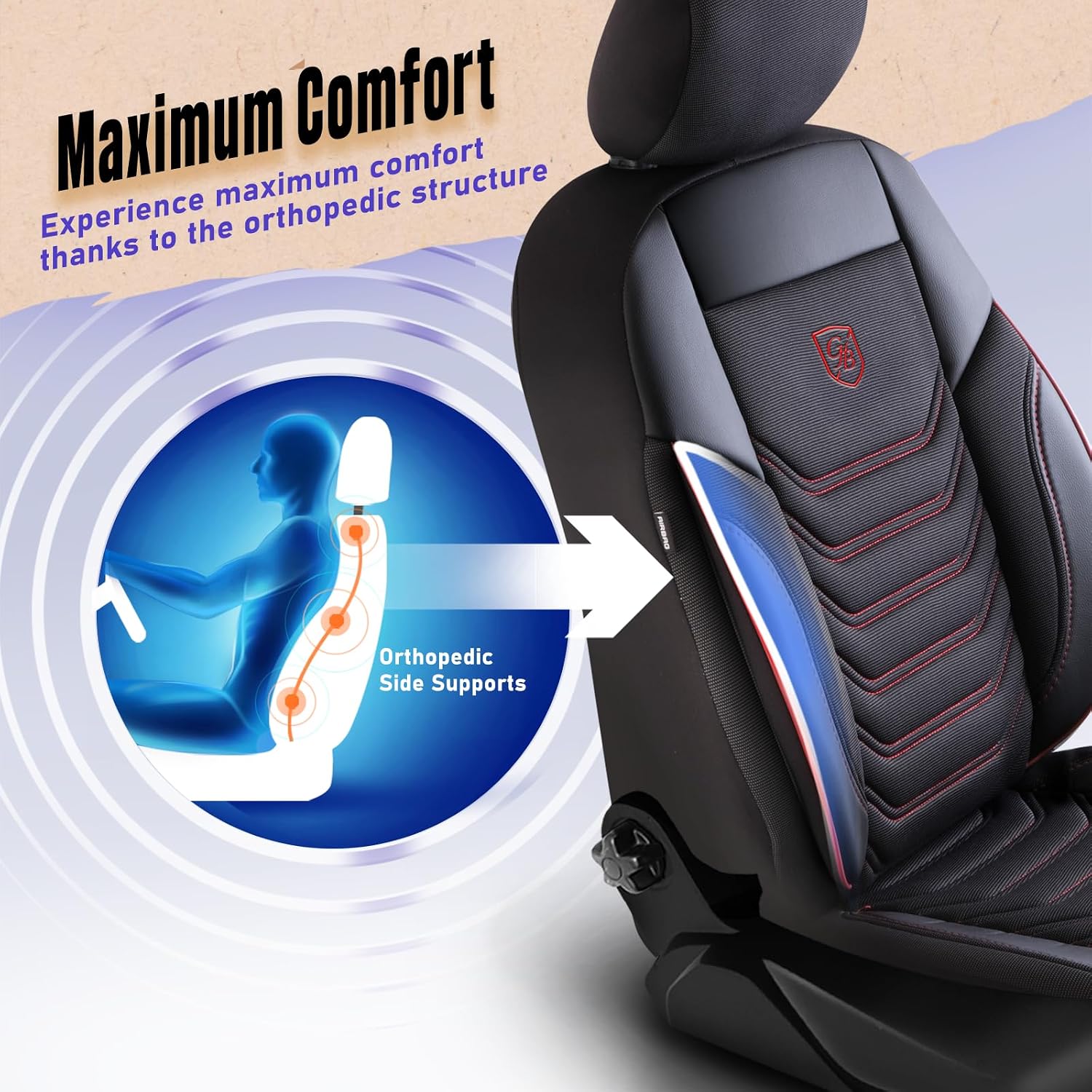 Premium Car Seat Covers for Jeep Wrangler 2000-2026, Piqué Fabric Car Seat Cover for SUV, Cars, Most Pickups, Car Seat Covers Front Seats
