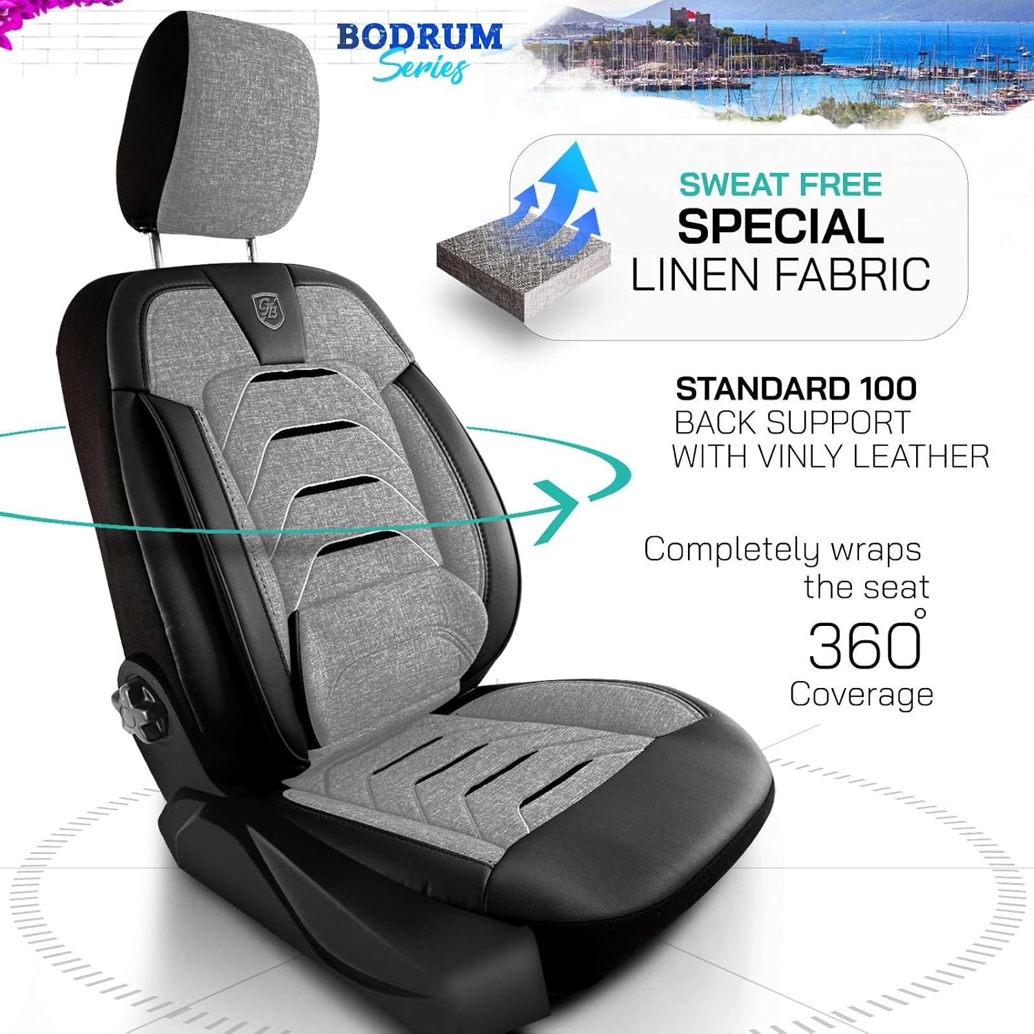Premium Car Seat Covers Front Seat, Linen Car Seat Cover for SUV, Cars, Most Pickups, Car Seat Protector, Car Seat Covers Front Seats