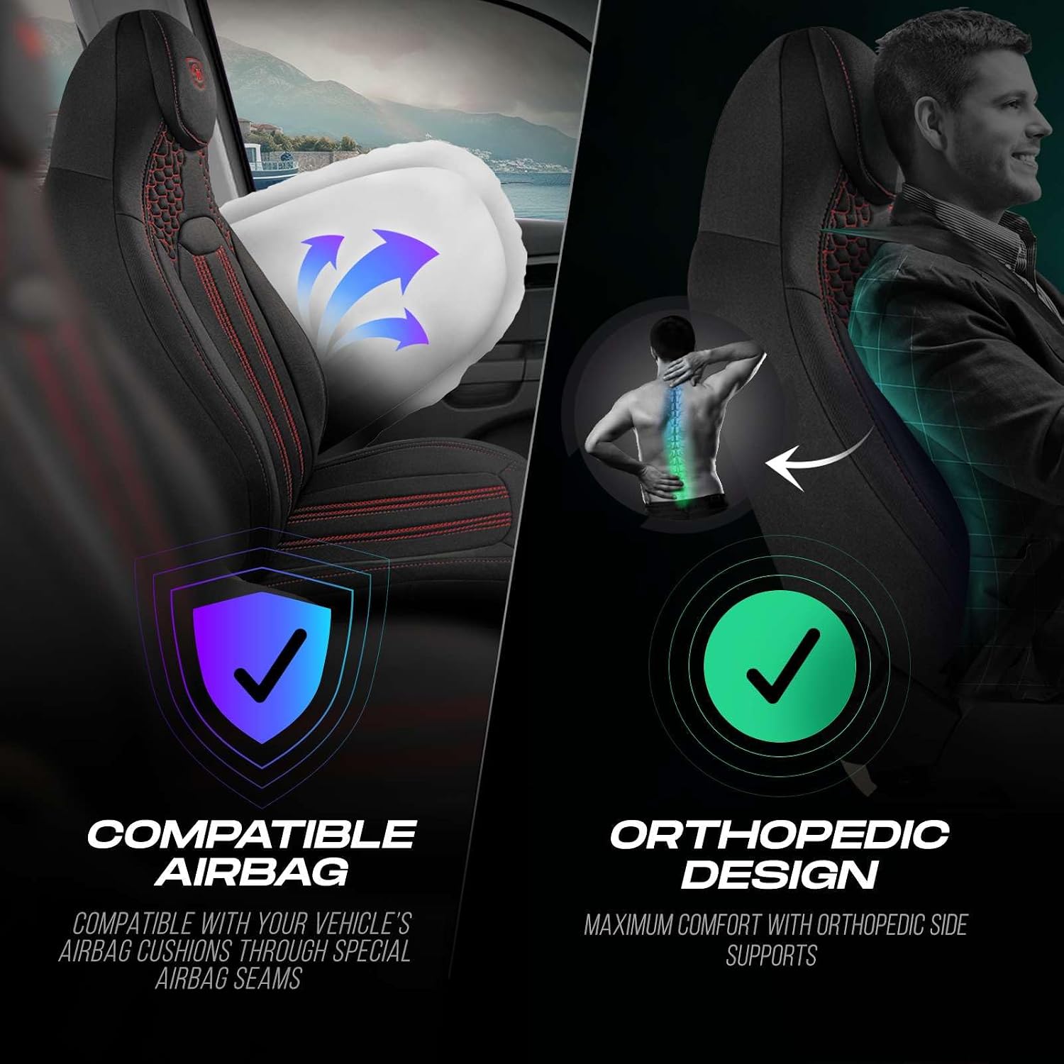 Premium Car Seat Covers Front Seat, Jarse Car Seat Cover for SUV, Cars, Most Pickups, Car Seat Protector, Car Seat Covers Front Seats