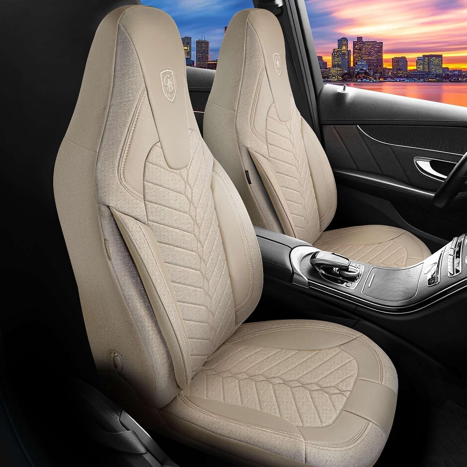 Premium Car Seat Covers Front Seat, Linen Car Seat Cover for SUV, Cars, Most Pickups, Car Seat Protector, Car Seat Covers Front Seats