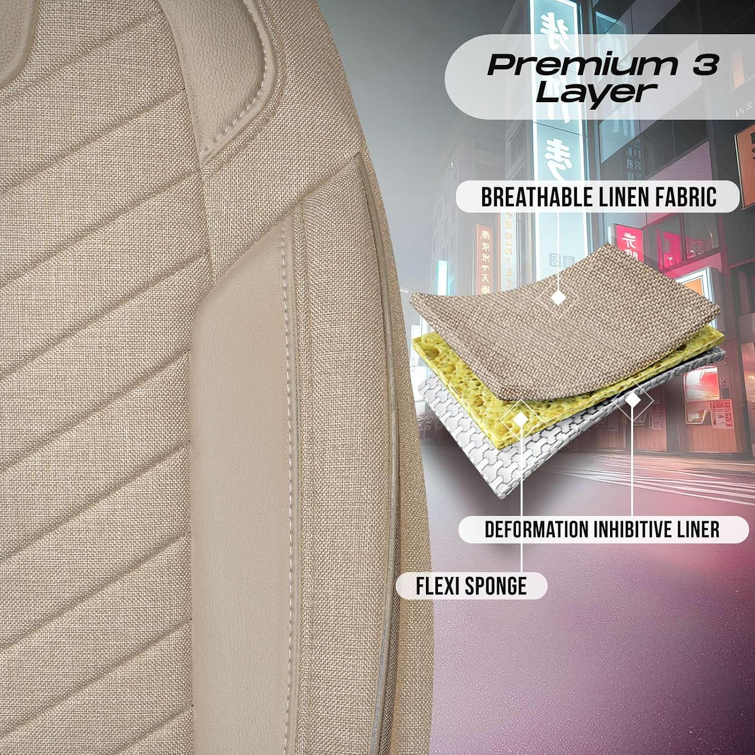 Premium Car Seat Covers Front Seat, Linen Car Seat Cover for SUV, Cars, Most Pickups, Car Seat Protector, Car Seat Covers Front Seats