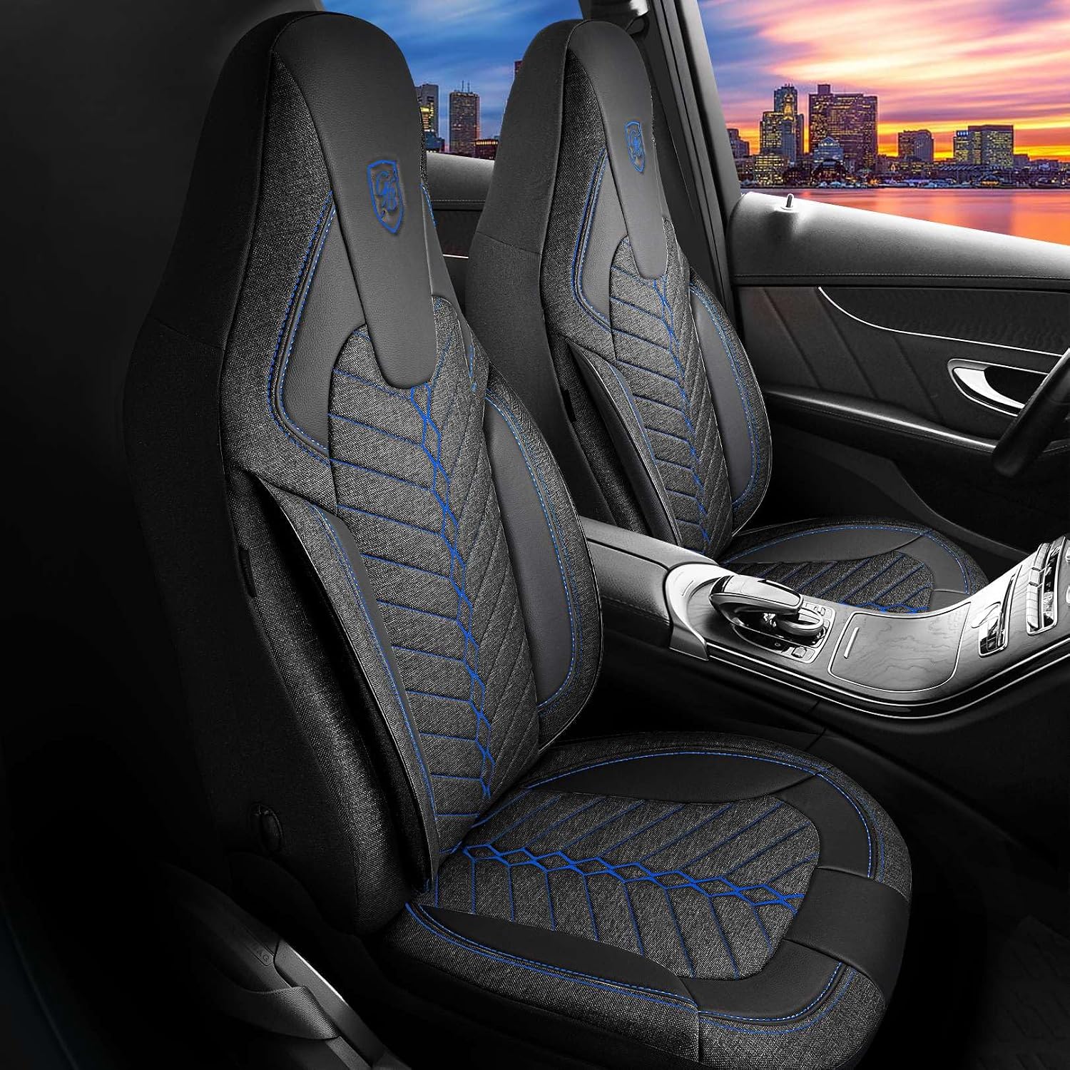 Premium Car Seat Covers for Jeep Grand Cherokee 2000-2026, Linen Car Seat Cover for SUV, Cars, Most Pickups, Car Seat Protector, Car Seat Covers Front Seats