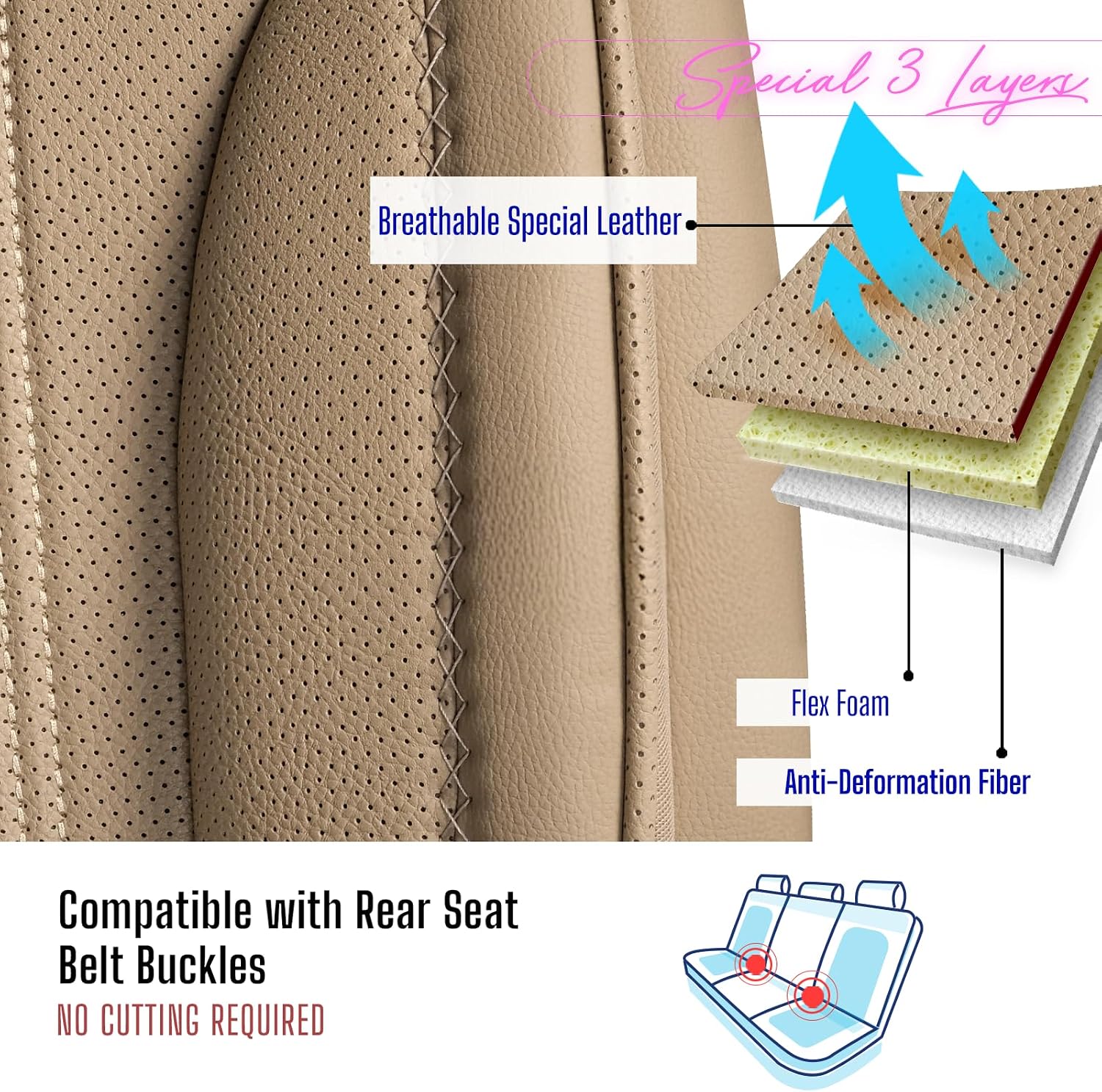 Premium Car Seat Covers Full Set, Nappa Leather Car Seat Cover for SUV, Cars, Most Pickups, Car Seat Protector, Car Seat Covers Full Set
