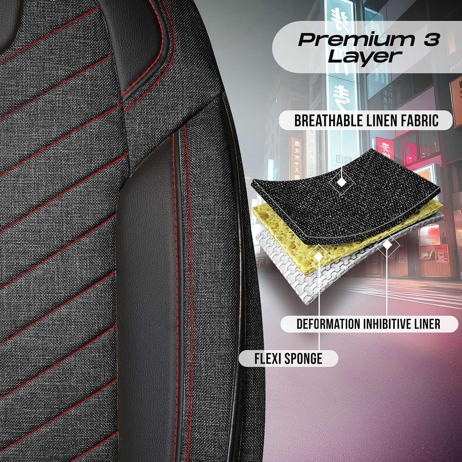 Premium Car Seat Covers Front Seat, Linen Car Seat Cover for SUV, Cars, Most Pickups, Car Seat Protector, Car Seat Covers Front Seats