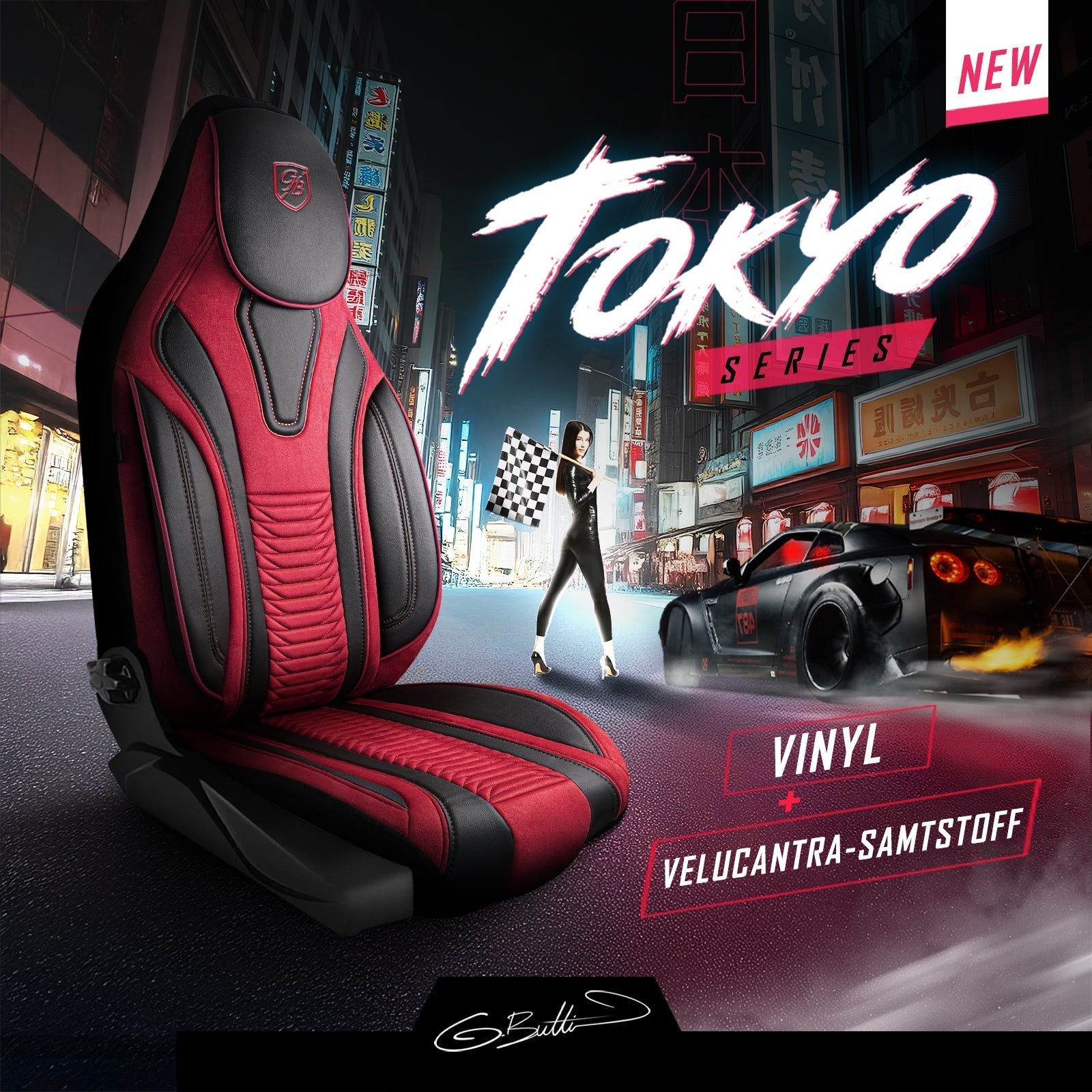 Tokyo Autositzbezüge für BMW 1er, Velours & Leder