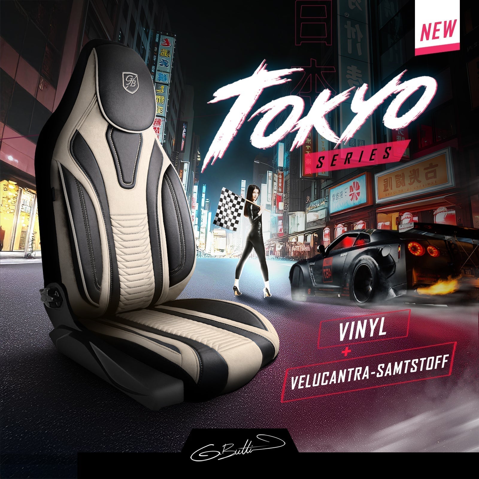 Tokyo Autositzbezüge für BMW 1er, Velours & Leder