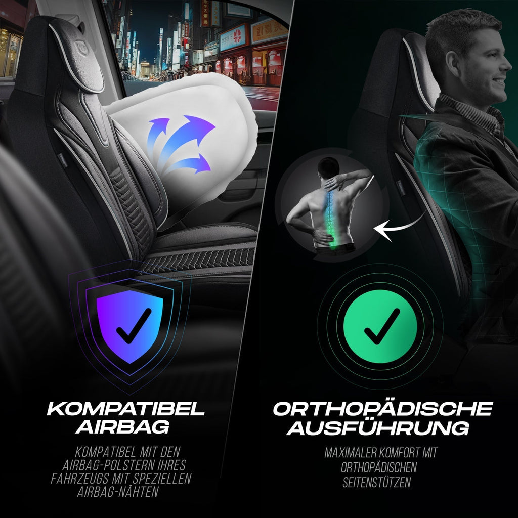 Tokyo Autositzbezüge für BMW 1er, Velours & Leder