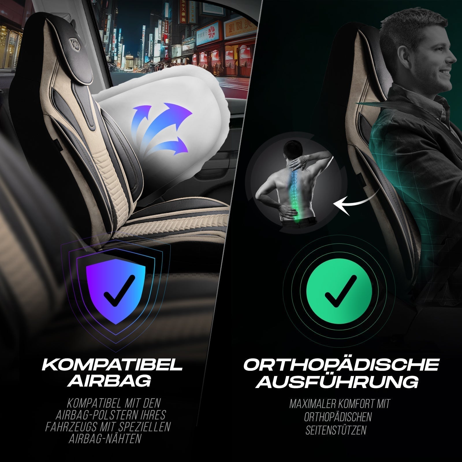 Tokyo Autositzbezüge für BMW 1er, Velours & Leder