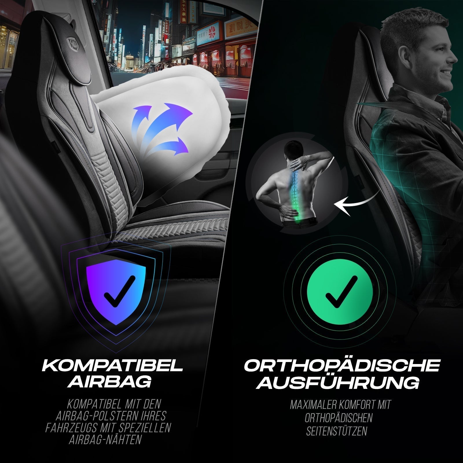 Tokyo Autositzbezüge für BMW 1er, Velours & Leder
