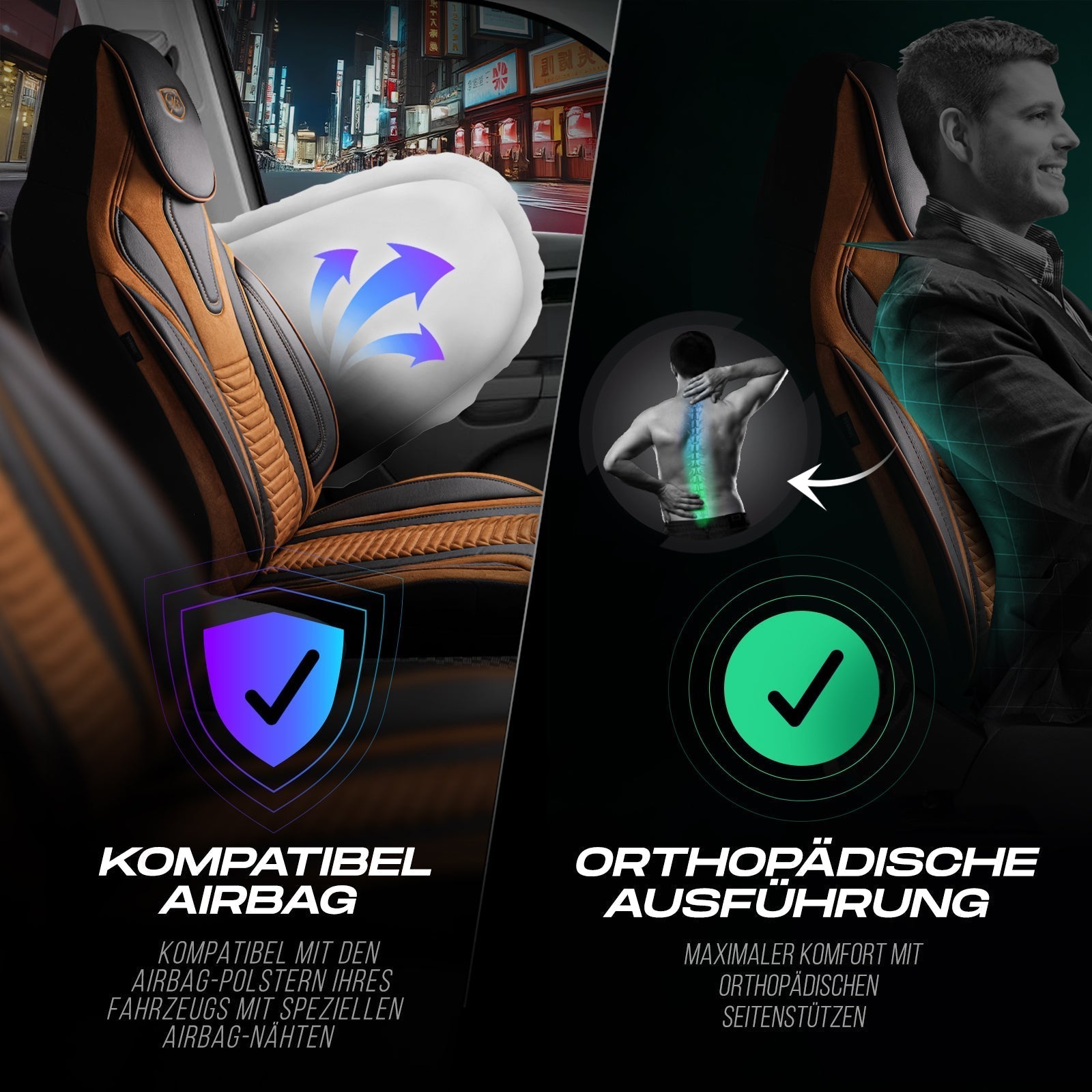 Tokyo Autositzbezüge für BMW 1er, Velours & Leder