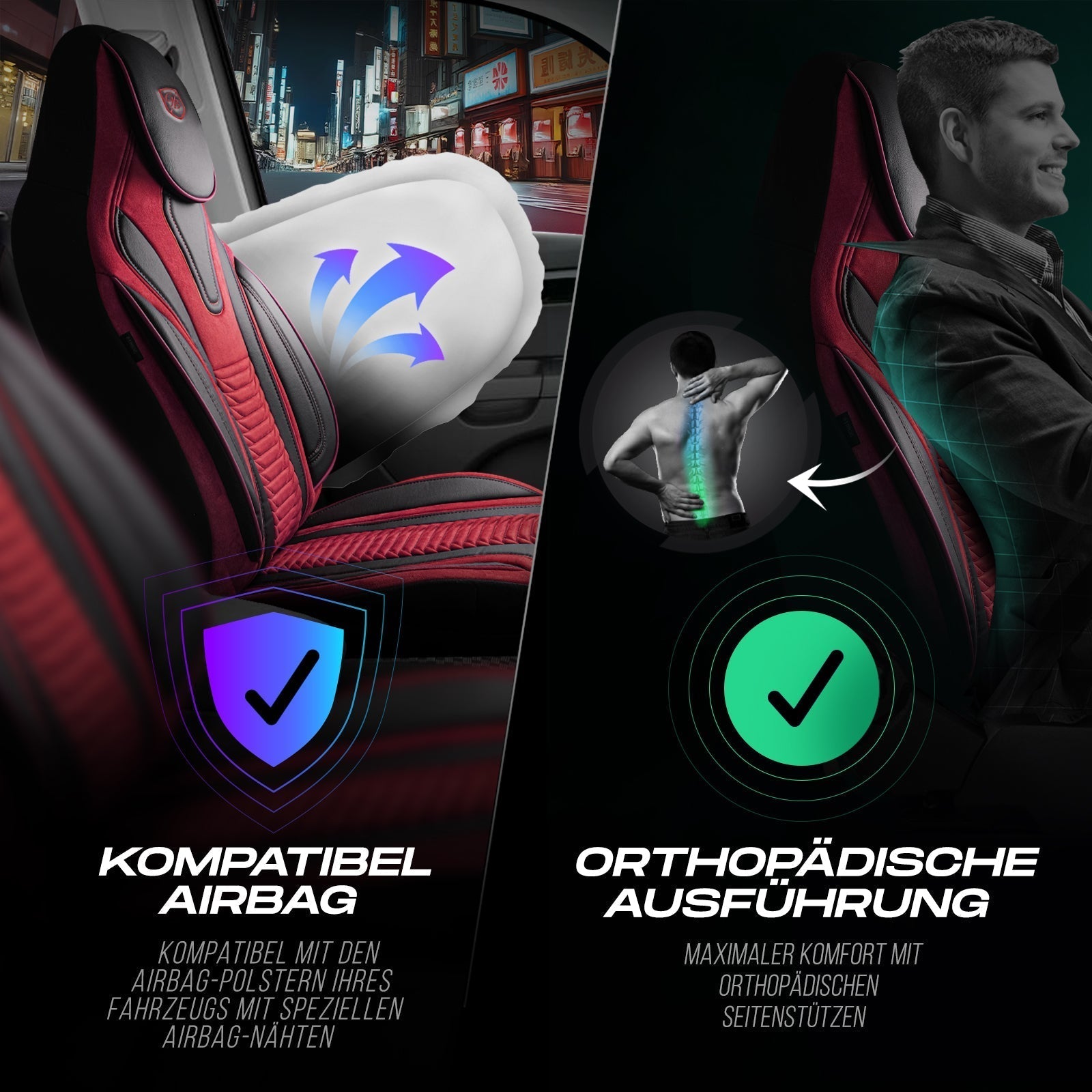 Tokyo Autositzbezüge für BMW 1er, Velours & Leder