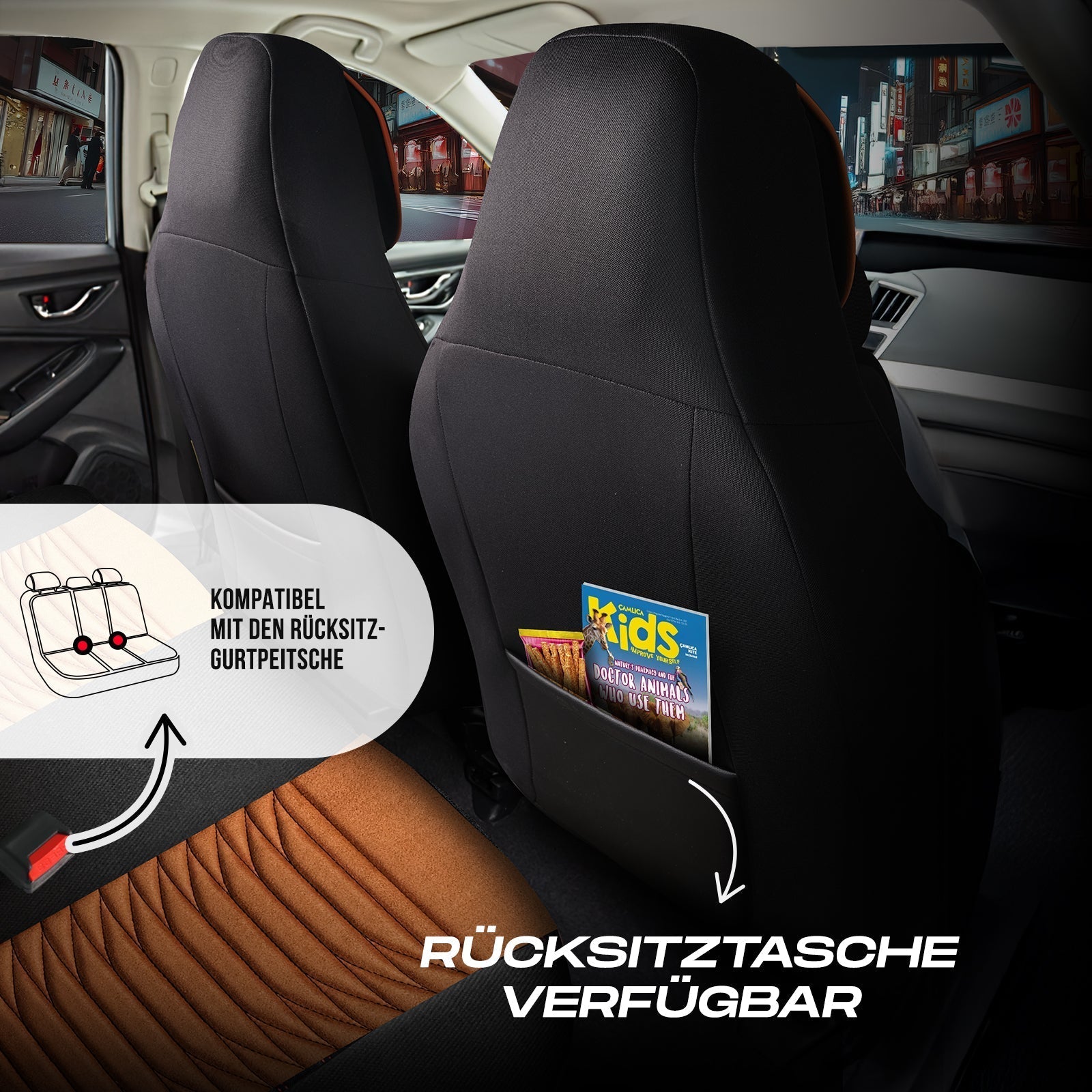 Tokyo Autositzbezüge für BMW 1er, Velours & Leder