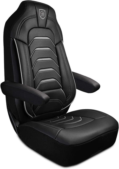 Custom Fit Truck Seat Cover for Kenworth T680, T880, W990, Premium Vinyl Fabric, Includes Armrest Covers and Assebly Tool