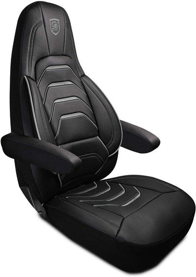 Custom Fit Truck Seat Cover for Volvo VNL 300 400 740 760 860 & VNR 300 400 640 660 (2019-2025), Vinyl Fabric, Includes Armrest Covers and Assebly Tool