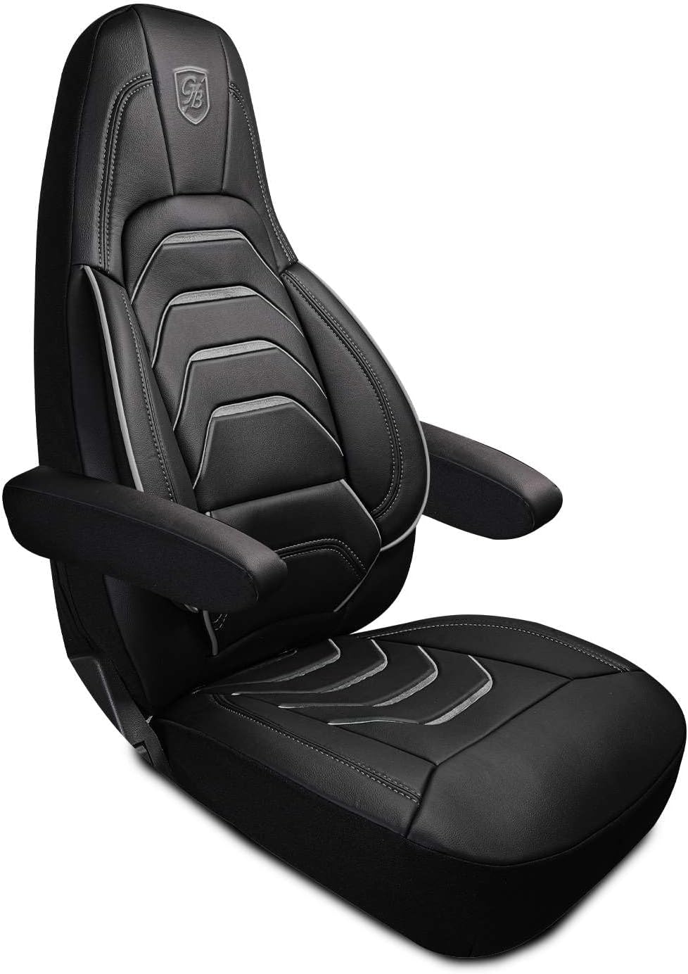 Custom Fit Truck Seat Cover for Volvo VNL 300 400 740 760 860 & VNR 300 400 640 660 (2019-2025), Vinyl Fabric, Includes Armrest Covers and Assebly Tool