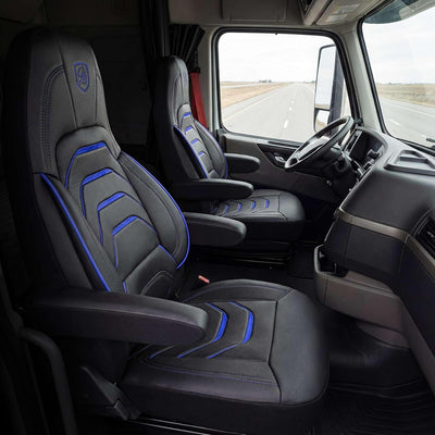 Custom Fit Truck Seat Cover for Volvo VNL 300 400 740 760 860 & VNR 300 400 640 660 (2019-2025), Vinyl Fabric, Includes Armrest Covers and Assebly Tool