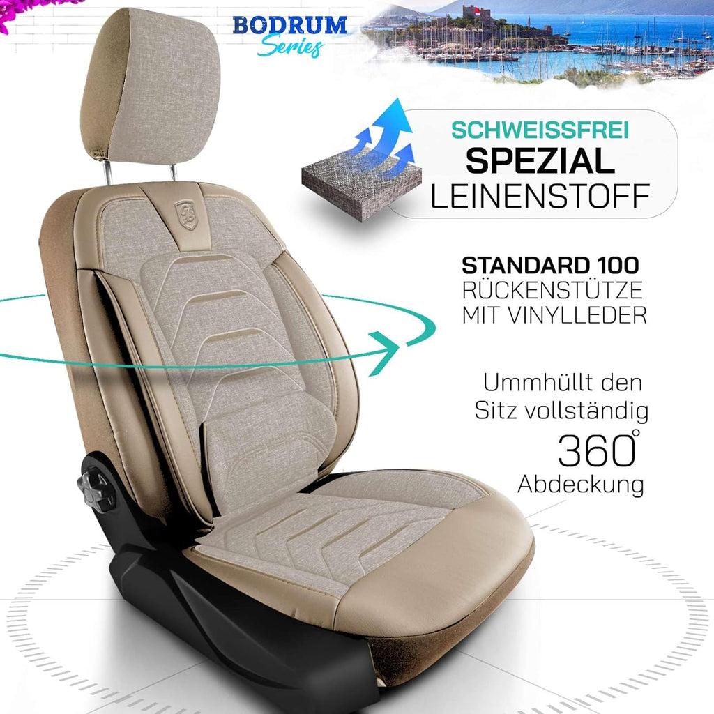 Bodrum Autositzbezüge für BMW 1er, Leinen