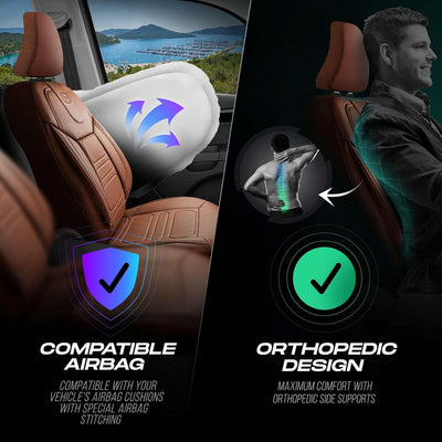Premium Car Seat Covers for Honda Civic 2000-2026, Nappa Leather Car Seat Cover for SUV, Cars, Most Pickups, Car Seat Protector, Car Seat Covers Front Seats