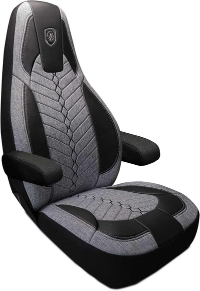 Custom Fit Truck Seat Cover for Volvo VNL 300 400 740 760 860 & VNR 300 400 640 660 (2019-2025), Linen Fabric, Includes Armrest Covers and Assebly Tool
