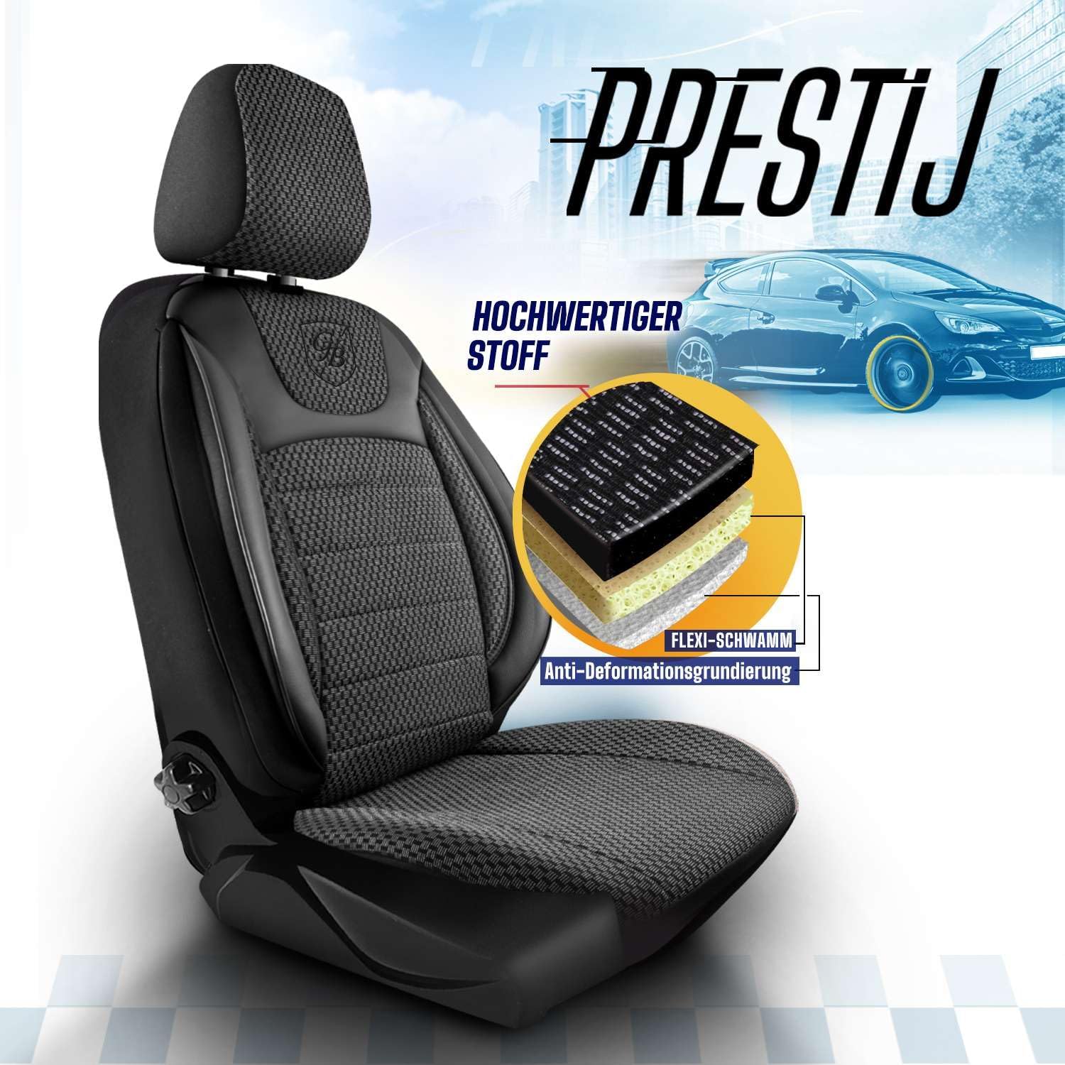 Prestij Autositzbezüge für BMW 1er, Webstoff