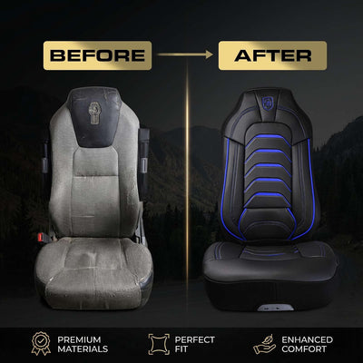 Custom Fit Truck Seat Cover for Kenworth T680, T880, W990, Premium Vinyl Fabric, Includes Armrest Covers and Assebly Tool