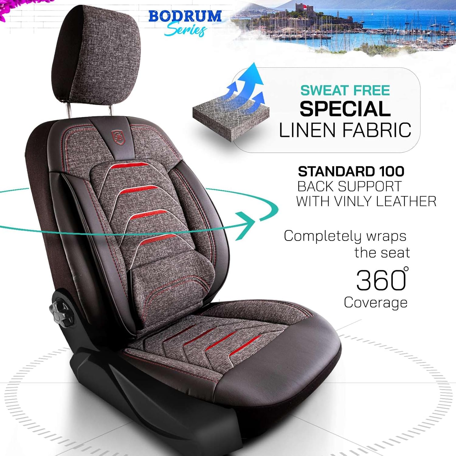 Premium Car Seat Covers Front Seat, Linen Car Seat Cover for SUV, Cars, Most Pickups, Car Seat Protector, Car Seat Covers Front Seats