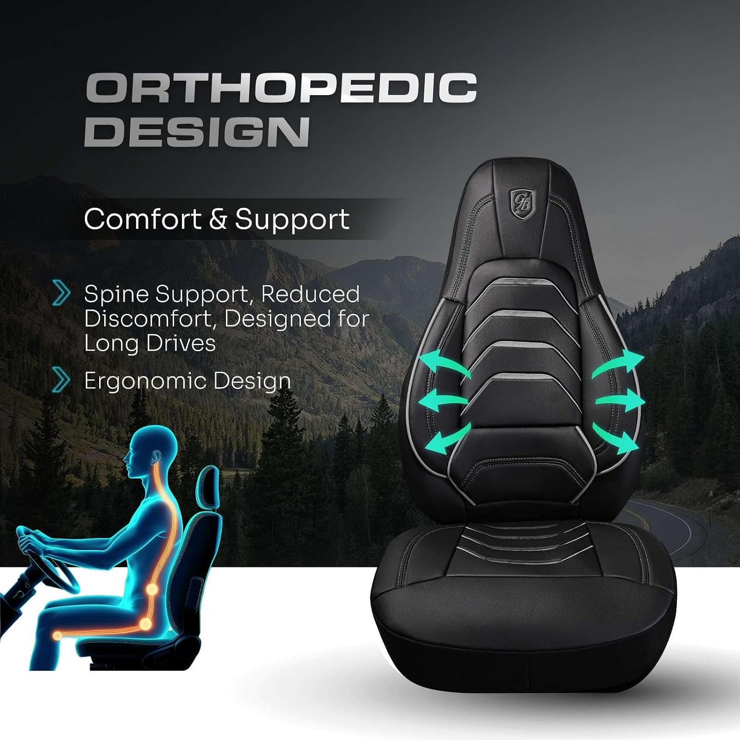 Custom Fit Truck Seat Cover for Volvo VNL 300 400 740 760 860 & VNR 300 400 640 660 (2019-2025), Vinyl Fabric, Includes Armrest Covers and Assebly Tool