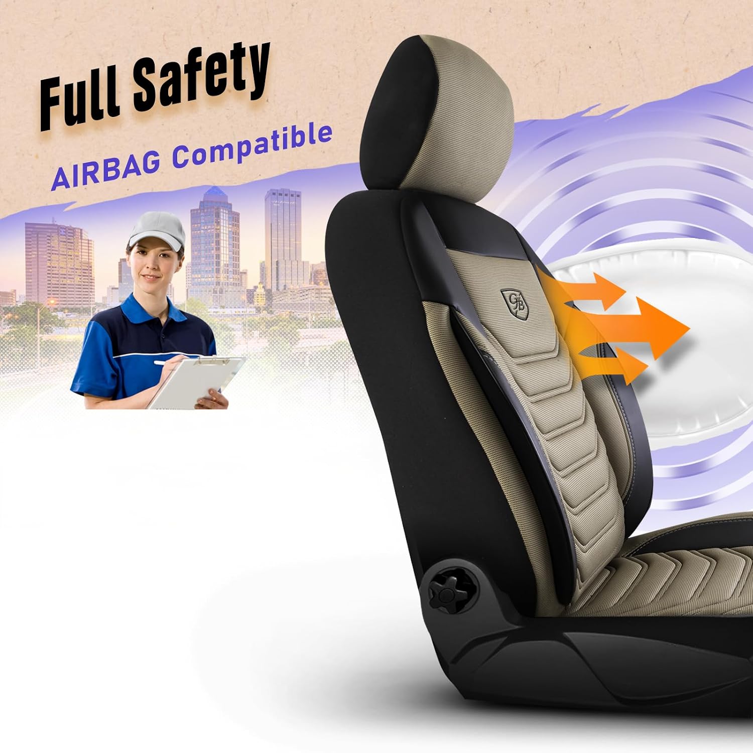 Premium Car Seat Covers for Subaru Outback 2001-2026, Piqué Fabric Car Seat Cover for SUV, Cars, Most Pickups, Car Seat Covers Front Seats