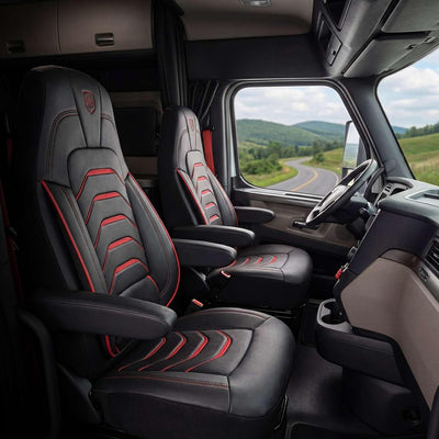 Custom Fit Truck Seat Cover for Cascadia 33”, Premium Vinyl Fabric, Includes Armrest Covers and Assebly Tool