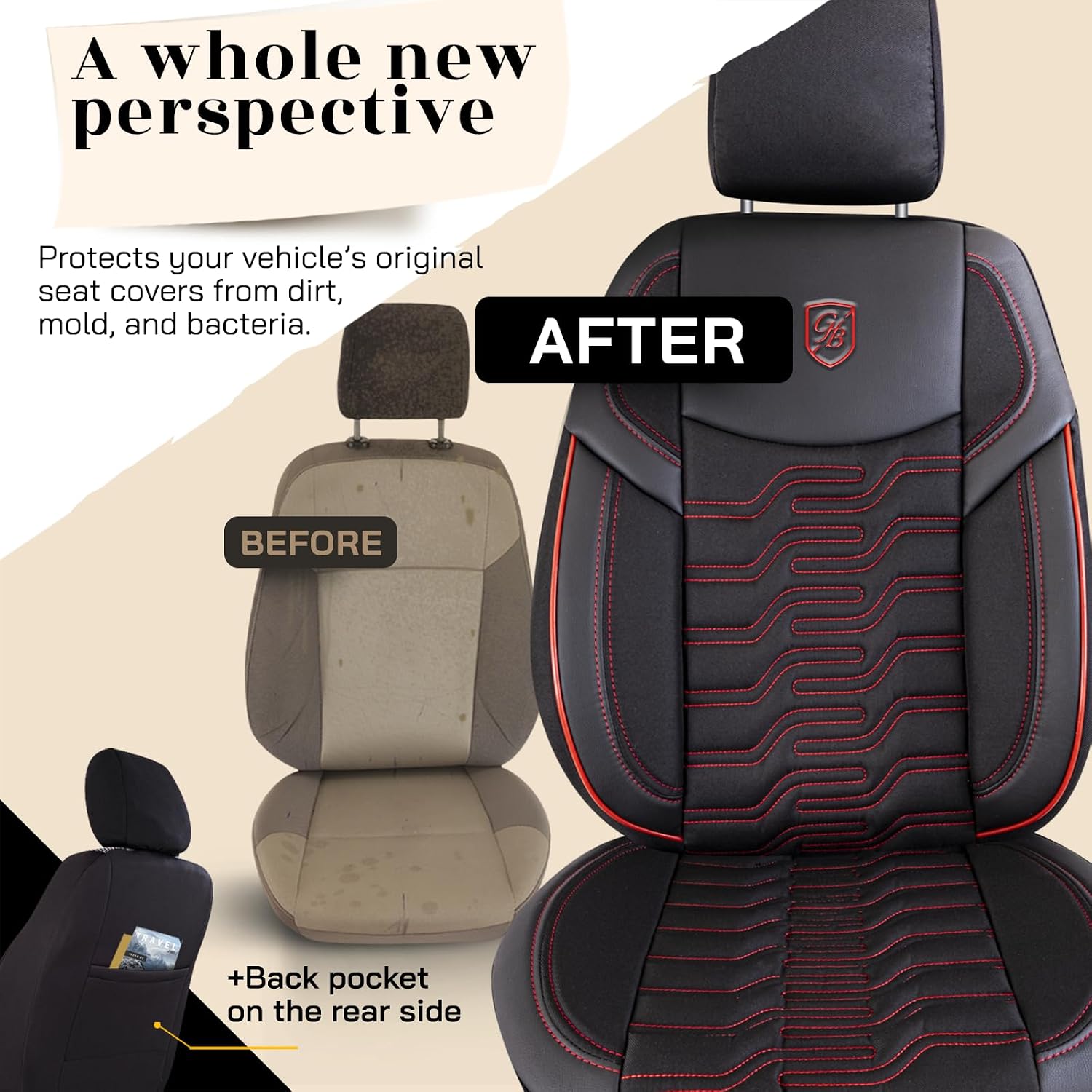 Premium Car Seat Covers Front Seat, Jacquard Car Seat Cover for SUV, Cars, Most Pickups, Car Seat Protector, Car Seat Covers Front Seats