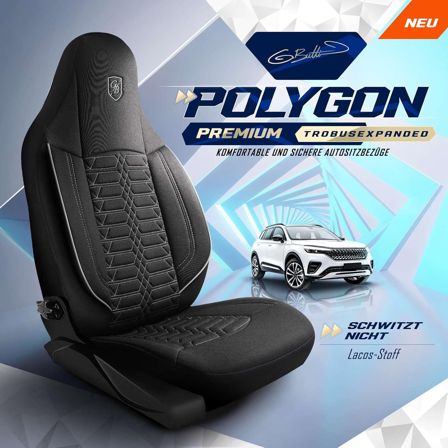 Polygon Autositzbezüge für BMW 1er, Lacoste-Stoff