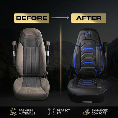 Custom Fit Truck Seat Cover for Peterbilt 579, 567, Premium Vinyl Fabric, Includes Armrest Covers and Assebly Tool