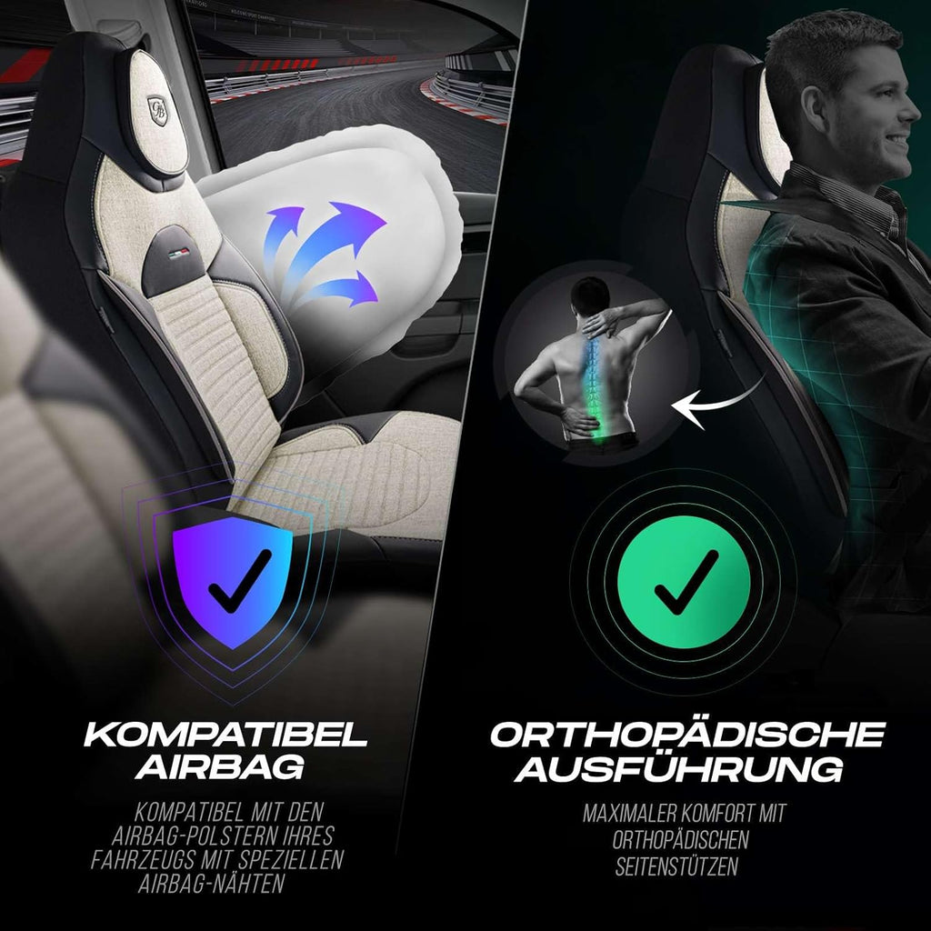 Enzo Autositzbezüge für BMW 1er, Leinen