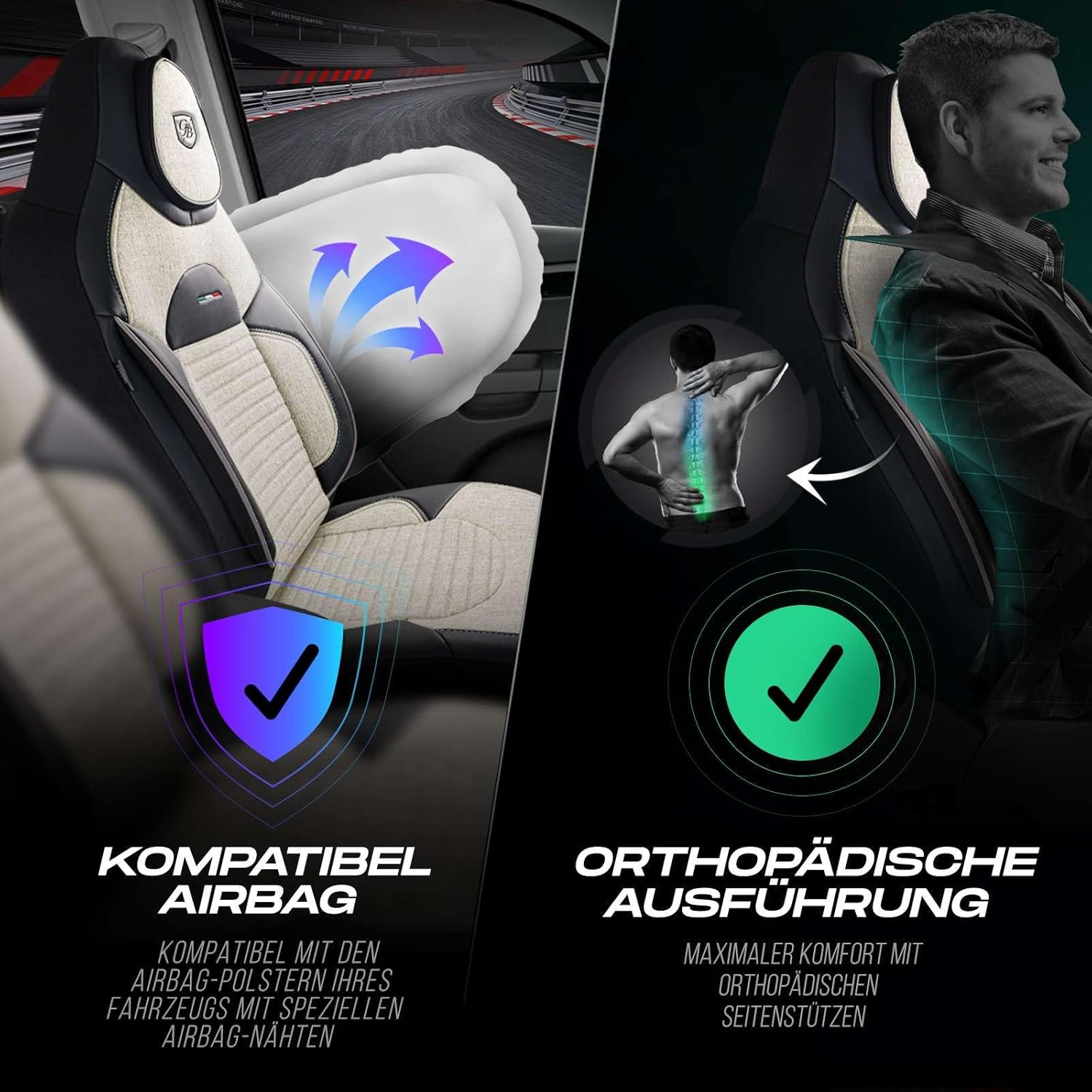 Enzo Autositzbezüge für BMW 1er, Leinen