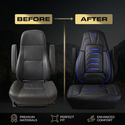 Custom Fit Truck Seat Cover for Cascadia 33”, Premium Vinyl Fabric, Includes Armrest Covers and Assebly Tool