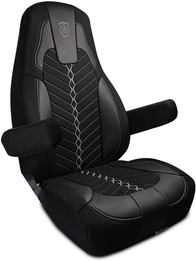 Custom Fit Truck Seat Cover for Cascadia 33”, Linen Fabric, Includes Armrest Covers and Assebly Tool