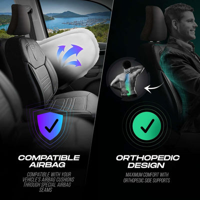 Premium Car Seat Covers Front Seat, Nappa Leather Car Seat Cover for SUV, Cars, Most Pickups, Car Seat Protector, Car Seat Covers Front Seats