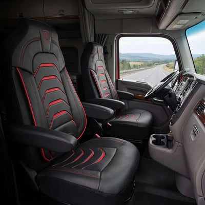 Custom Fit Truck Seat Cover for Kenworth T680, T880, W990, Premium Vinyl Fabric, Includes Armrest Covers and Assebly Tool