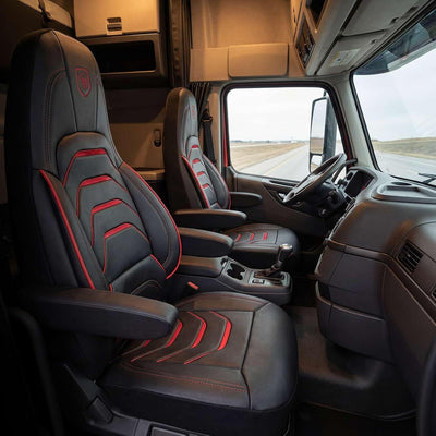 Custom Fit Truck Seat Cover for Volvo VNL 300 400 740 760 860 & VNR 300 400 640 660 (2019-2025), Vinyl Fabric, Includes Armrest Covers and Assebly Tool